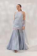 Blue Halter Sharara Set