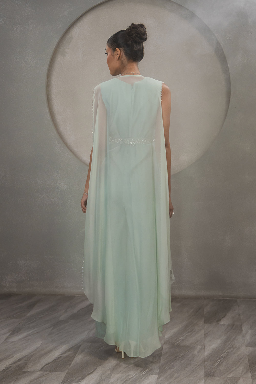 Crystal Jump Suit with Embroidered Belt