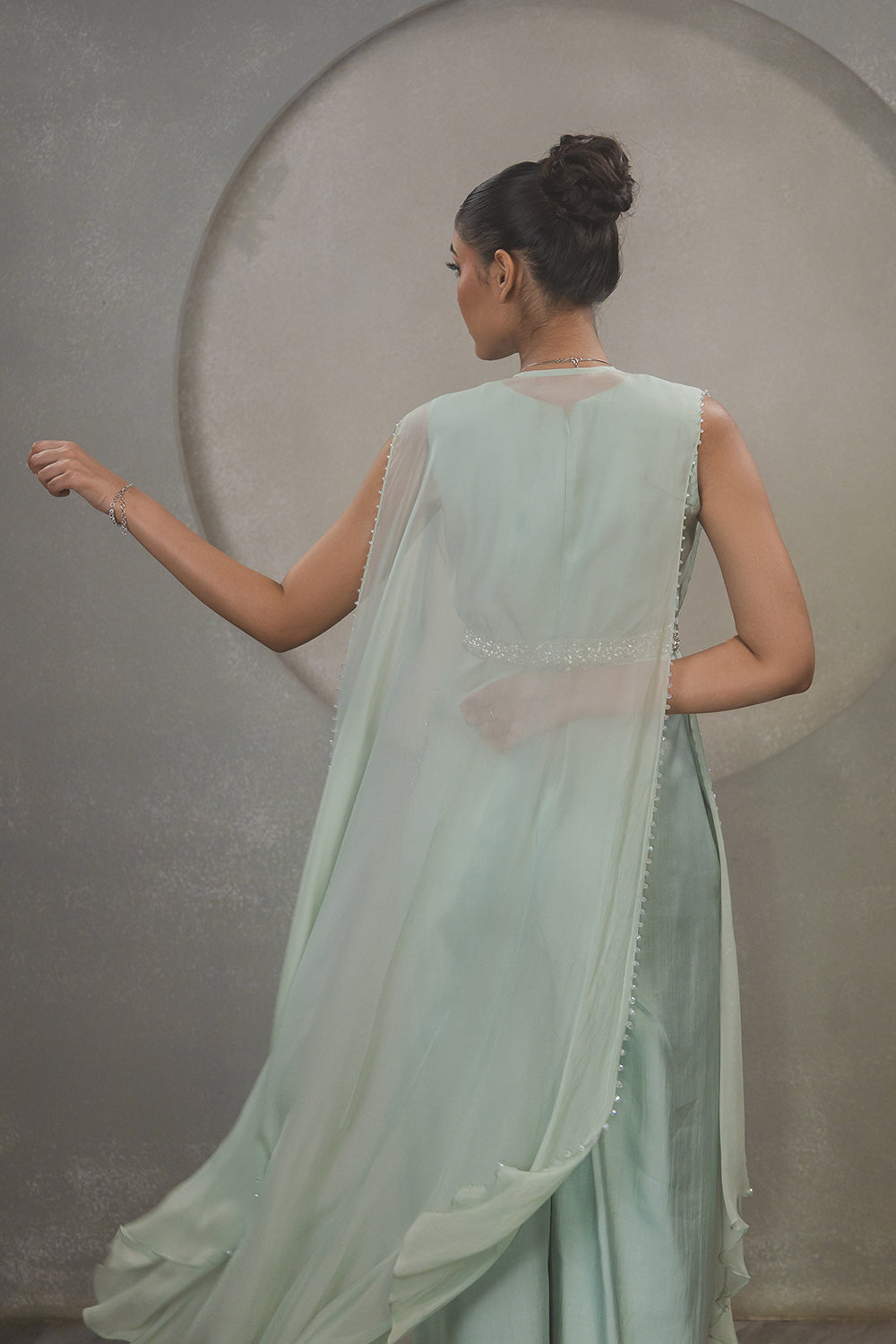 Crystal Jump Suit with Embroidered Belt