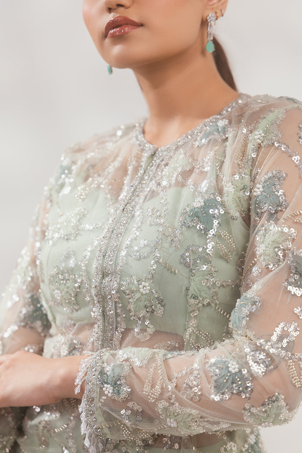 Floral Green Sharara Set