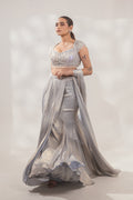 Metallic Blue Pearl Saree
