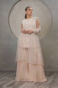 Peach Capes Sleeves with Tassels Kurta Set