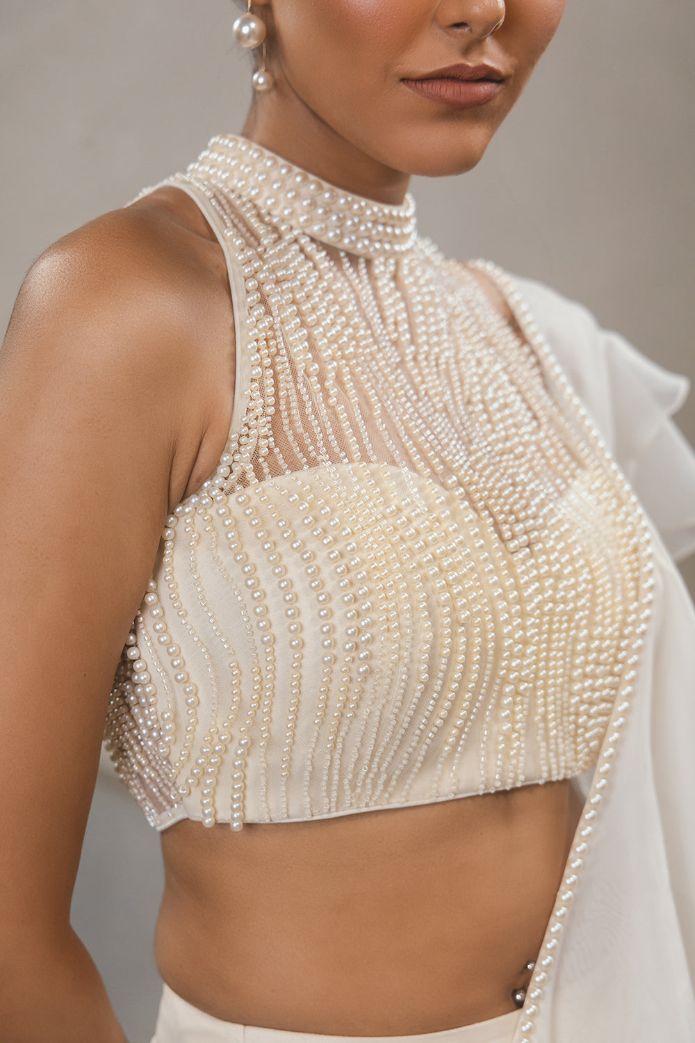 Pearl Ruffle Saree