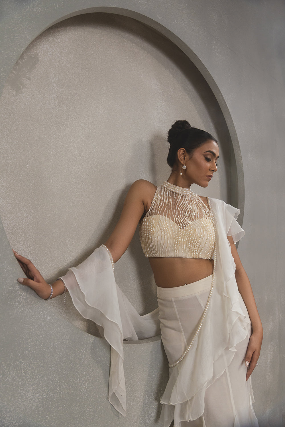 Pearl Ruffle Saree