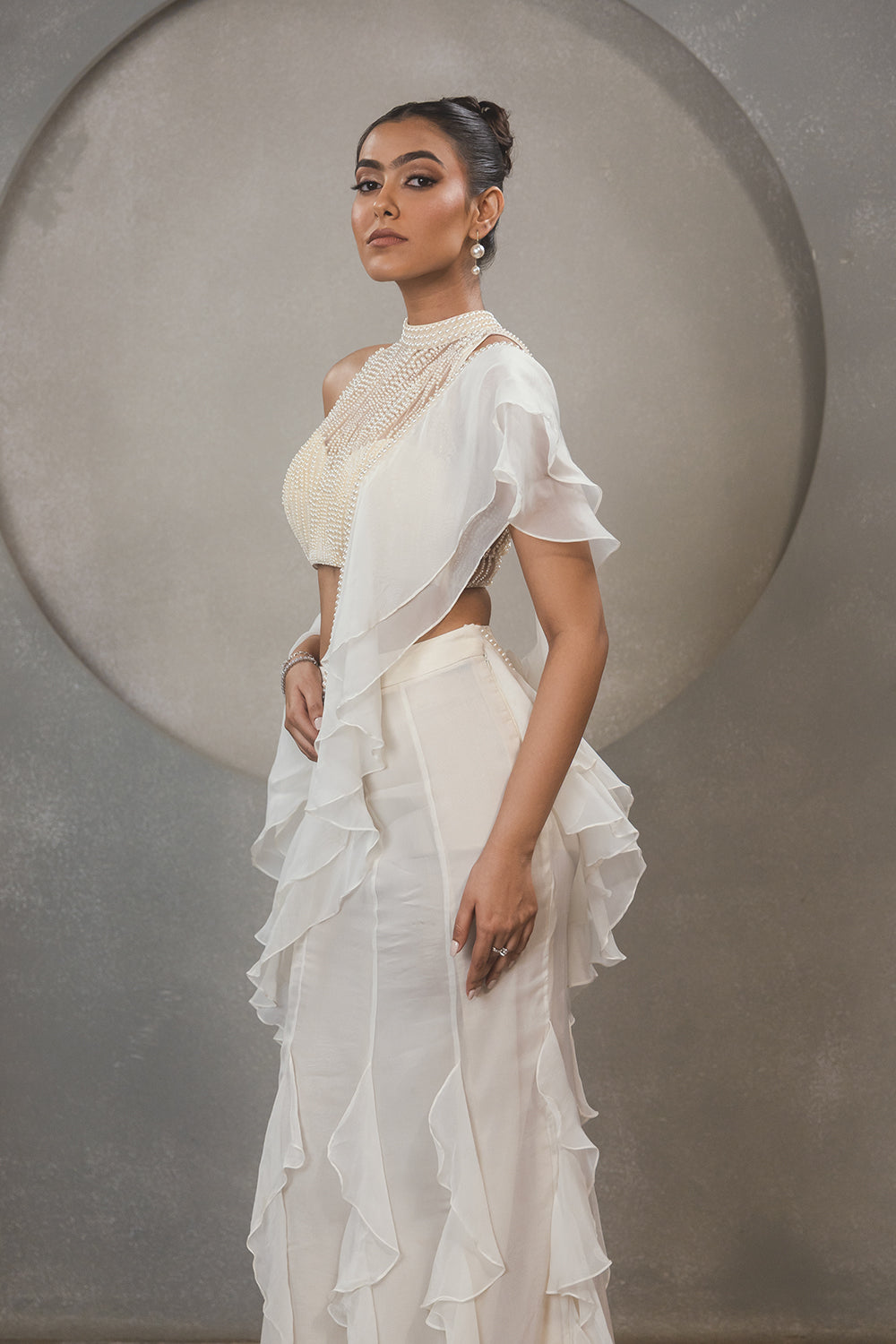 Pearl Ruffle Saree